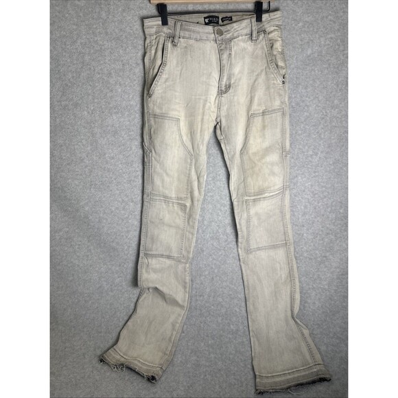 Waimea Jeans Men 30x36 Skinny Light Gray Distressed Skater Stack Street Hip Hop - Picture 2 of 8